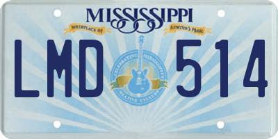 MS license plate LMD514