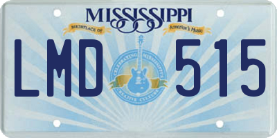 MS license plate LMD515