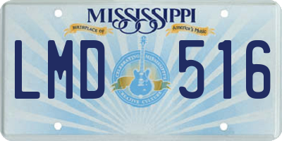 MS license plate LMD516