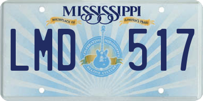 MS license plate LMD517