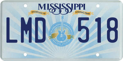 MS license plate LMD518