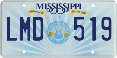 MS license plate LMD519
