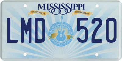 MS license plate LMD520