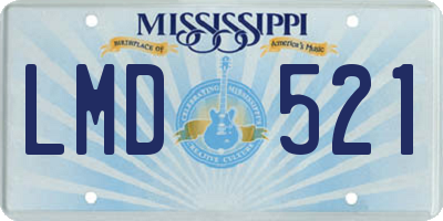 MS license plate LMD521