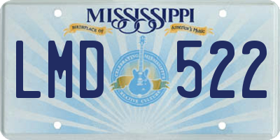 MS license plate LMD522
