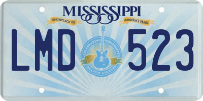 MS license plate LMD523