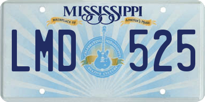 MS license plate LMD525