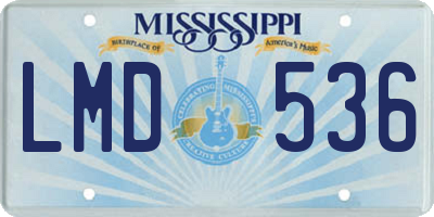 MS license plate LMD536