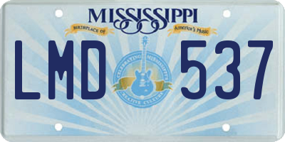 MS license plate LMD537