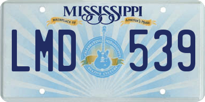 MS license plate LMD539