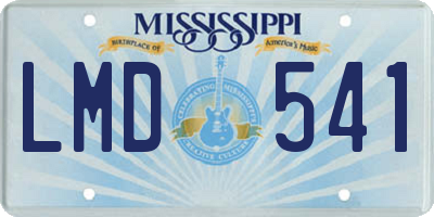 MS license plate LMD541