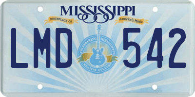 MS license plate LMD542