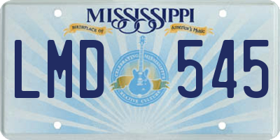 MS license plate LMD545