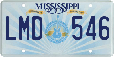 MS license plate LMD546