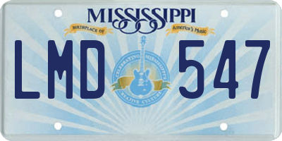 MS license plate LMD547