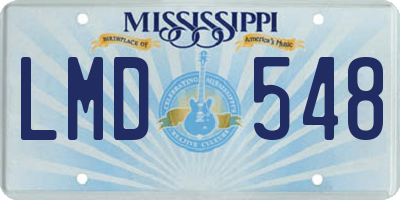 MS license plate LMD548