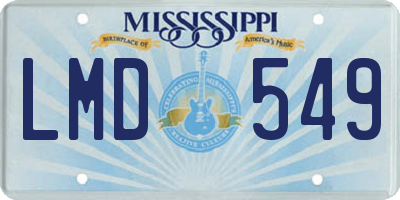 MS license plate LMD549