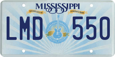 MS license plate LMD550