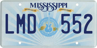 MS license plate LMD552