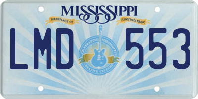 MS license plate LMD553