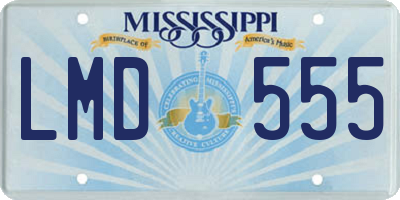MS license plate LMD555