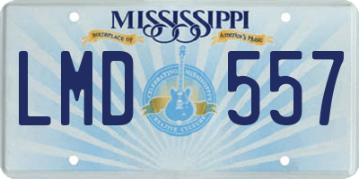 MS license plate LMD557