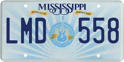 MS license plate LMD558
