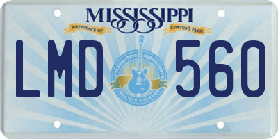 MS license plate LMD560