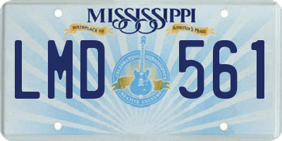 MS license plate LMD561