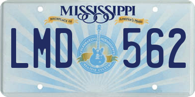 MS license plate LMD562