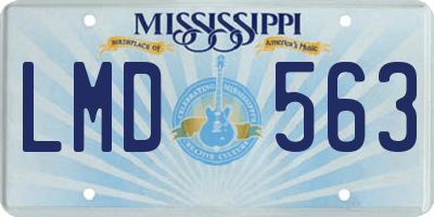 MS license plate LMD563