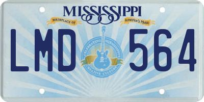 MS license plate LMD564