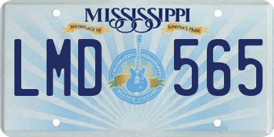 MS license plate LMD565