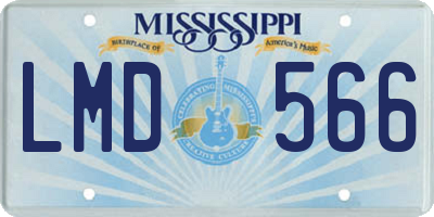 MS license plate LMD566