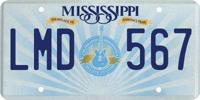 MS license plate LMD567