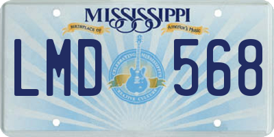 MS license plate LMD568