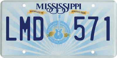 MS license plate LMD571