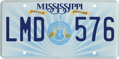 MS license plate LMD576