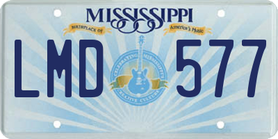 MS license plate LMD577