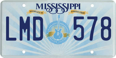 MS license plate LMD578