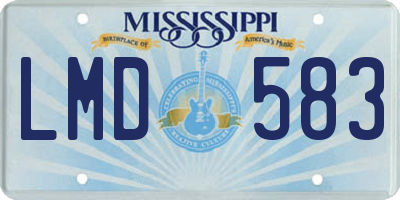 MS license plate LMD583