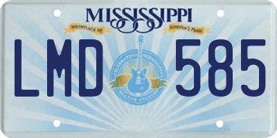 MS license plate LMD585