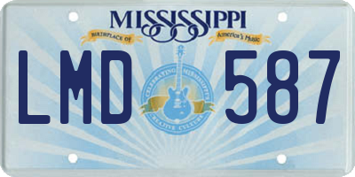 MS license plate LMD587