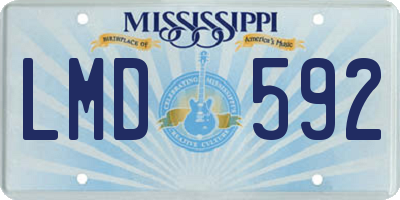 MS license plate LMD592