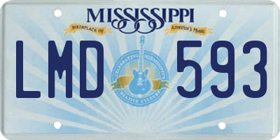MS license plate LMD593