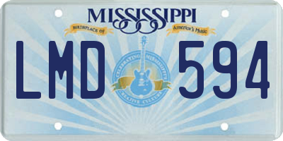 MS license plate LMD594