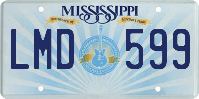 MS license plate LMD599
