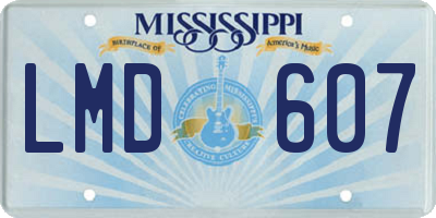 MS license plate LMD607