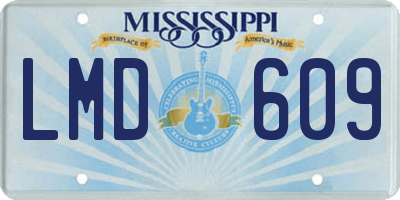 MS license plate LMD609