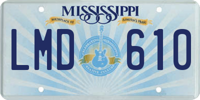 MS license plate LMD610